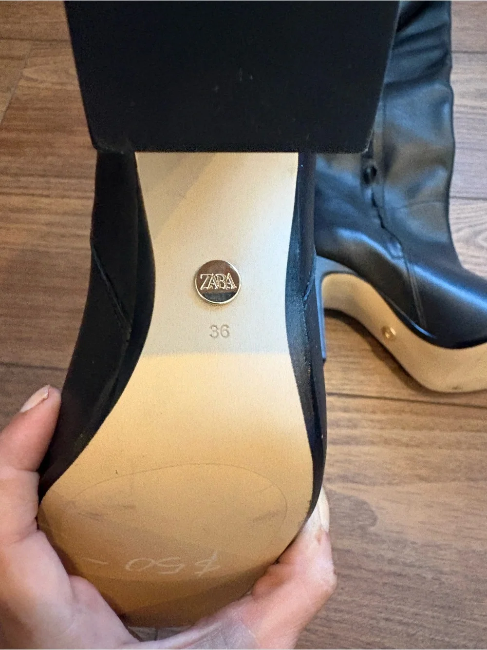 Zara Over The Knee Long Leather Boots